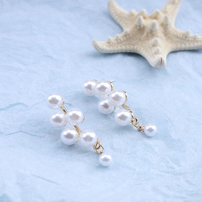 Boho Pearl Drop Earrings Long Pearl