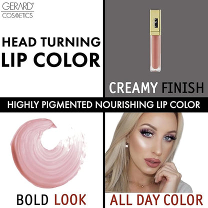 Gerard Cosmetics Color Your Smile Lip Gloss Butter Cream | Super Pigmented Pink Lip Gloss with LED Light and Mirror | Shiny Finish | Hydrating Liquid Lip Color | Cruelty Free and Made in USA