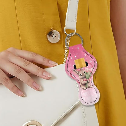Chapstick Holder Keychain for Lipstick Lip Girls