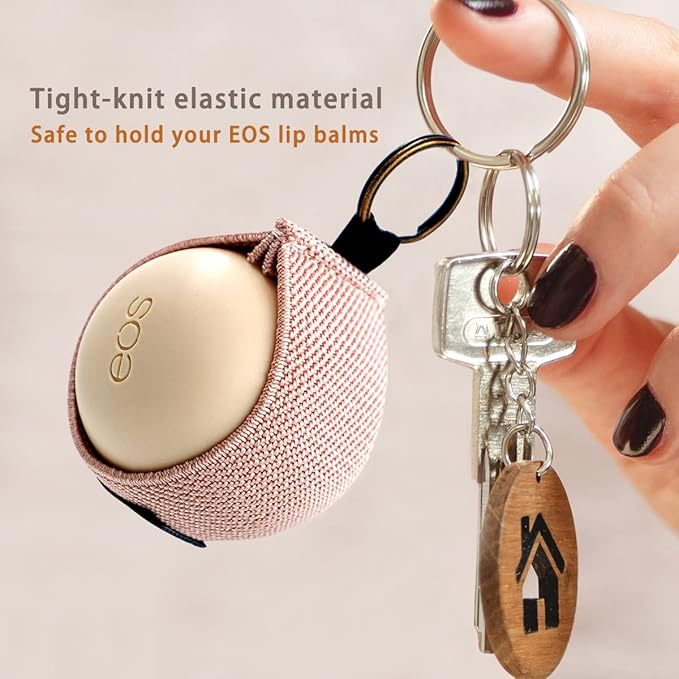 WKieason Lip Balm Holder Sleeve with Keychain Lipstick Tight-knit