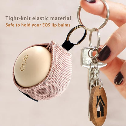 WKieason Lip Balm Holder Sleeve with Keychain Lipstick Tight-knit