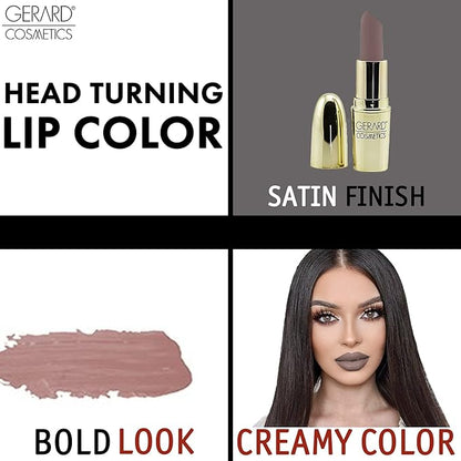Gerard Cosmetics Lipstick Underground | Mauve Grey Lipstick with Luxe Satin Finish | Highly Pigmented, Smooth Formula with Hydrating Ingredients | Long Lasting | Cruelty Free & Made in USA