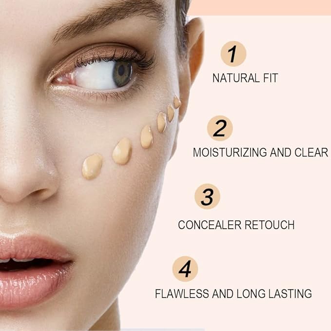 2 Pack Liquid Foundation Cream for Face Makeup,Durable
