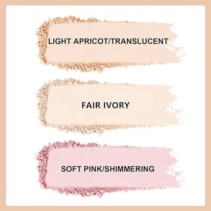 Setting Powder Lightweight Loose Powder Finishing Powder Long-Lasting Pink/Shimmering)-2 Boxes