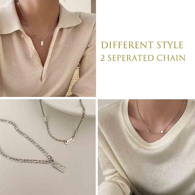 Boho Layered Silver Bar Necklace Choker