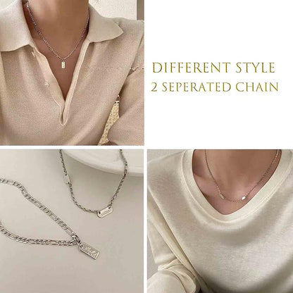 Boho Layered Silver Bar Necklace Choker