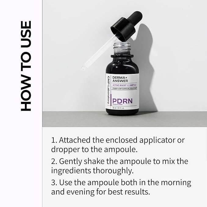 CNP PDRN Active Boost Face Serum - Smoothing Fine Lines & Wrinkle, Rejuvenating & Firming Skin, Anti-aging Booster with Collagen, Korean Skin Care, 1.01 fl. oz. (30ml)