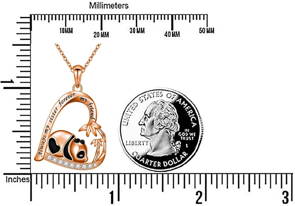 Silver Crystal Panda Necklace Choker Vintage Heart Panda