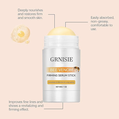 Bee Venom Firming Serum Stick, Advanced Firming & Wrinkle-Reducing Cream, Restore Skin Elasticity,Lifts, Plumps and Firms Skin, Natural Bee Venom Serum for All Skin Types