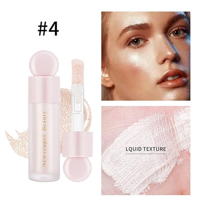 Highlighter with Face Brush Liquid Highlighter with Shimmer