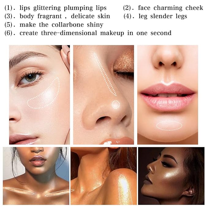 Highlighter Shimmer Makeup Palette Gold Colors,Shimmering Highlightering Pallet,Highly to Carry,Cruelty-Free