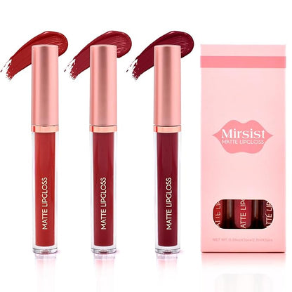 Matte Lip Gloss for Women,3 PCS Matte Liquid Gloss