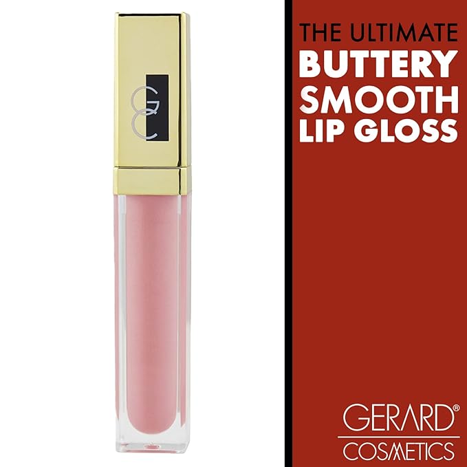 Gerard Cosmetics Color Your Smile Lip Gloss Spring Fling | Super Pigmented Pale Pink Lip Gloss with LED Light and Mirror | Shiny Finish | Hydrating Liquid Lip Color | Cruelty Free and Made in USA