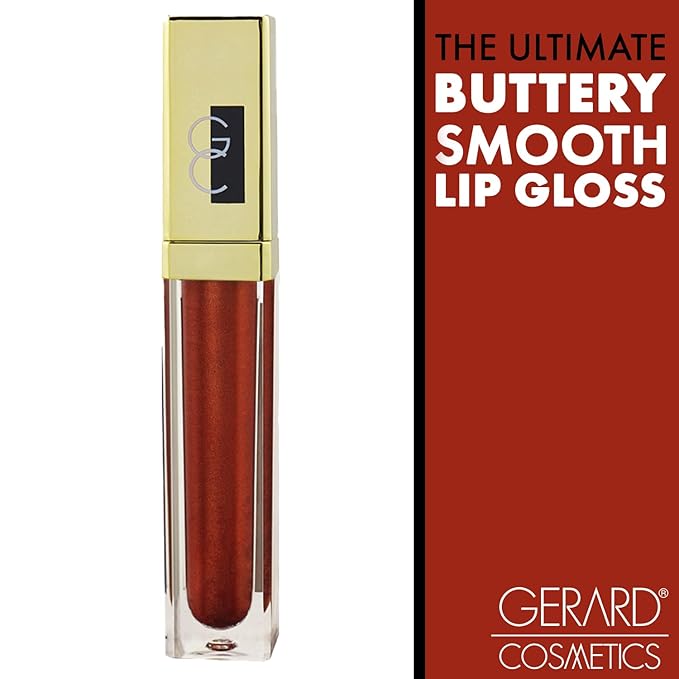 Gerard Cosmetics Color Your Smile Lip Gloss Pretty Penny | Super Pigmented Bronze Glitter Lip Gloss with LED Light and Mirror | Shiny Finish | Hydrating Liquid Lip Color | Cruelty Free and Made in USA