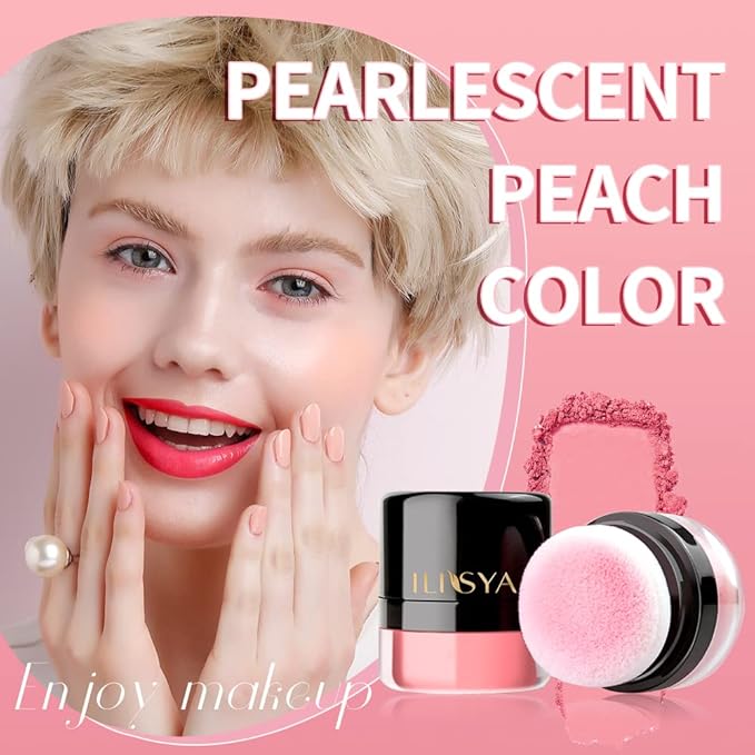 ROUSE Face Blush Powder Makeup Soft Mushroom Blush (Peach Color)