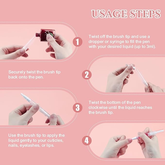 100PCS Empty Cuticle Oil Pen Transparent Twist Pens Lip 3ml