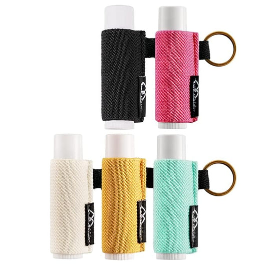 WK IEASON - Lip Balm Holder Keychain Clip (Beige/green/yellow/black/rose)