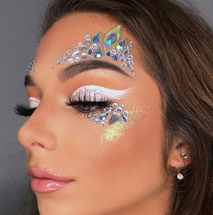 12 Sheets Self Adhesive Rhinestones for Makeup Eyes Rhinestone Stickers