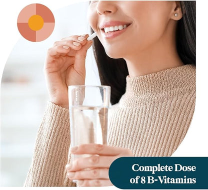 Pattern Wellness Vitamin B Complex Supplement - Complete Dose of Essential B Vitamins - Cognitive & Cell Support - 3rd Party Lab Tested - 60 Capsules