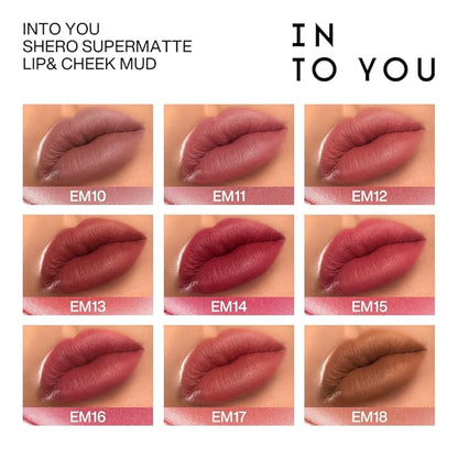 INTO YOU Matte Lipstick, Super Stay Lipstick for Women, Waterproof, Long Lasting Lipstick, High Impact Lipcolor with Lightweight Lip Mud Texture, Dual-use for Lips and Cheek, Brown Lipstick (EM09)