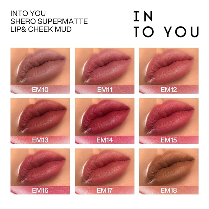 INTO YOU Matte Lipstick, Super Stay Lipstick for Women, Waterproof, Long Lasting Lipstick, High Impact Lipcolor with Lightweight Lip Mud Texture, Dual-use for Lips and Cheek, Red Lipstick (EM112)