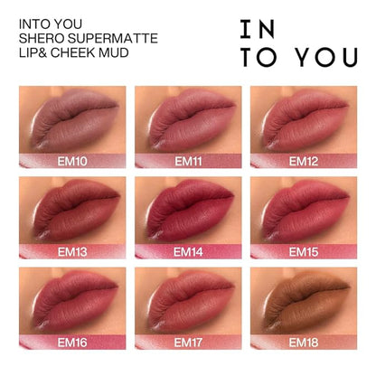 INTO YOU Matte Lipstick, Super Stay Lipstick for Women, Waterproof, Long Lasting Lipstick, High Impact Lipcolor with Lightweight Lip Mud Texture, Dual-use for Lips and Cheek, Red Lipstick (EM112)