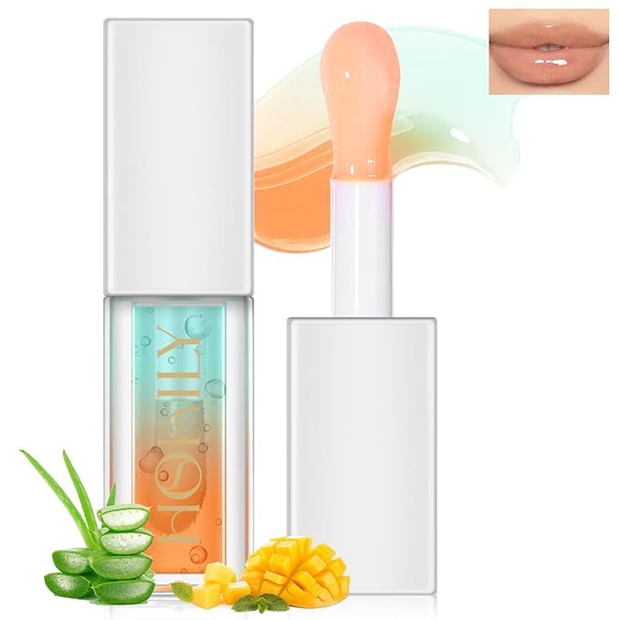 Double Colors Lip Glow Oil, Fruit Flavoured Clear Glow