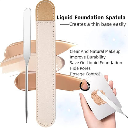 Makeup Spatula and Makeup Palette, Stainless Steel Foundation