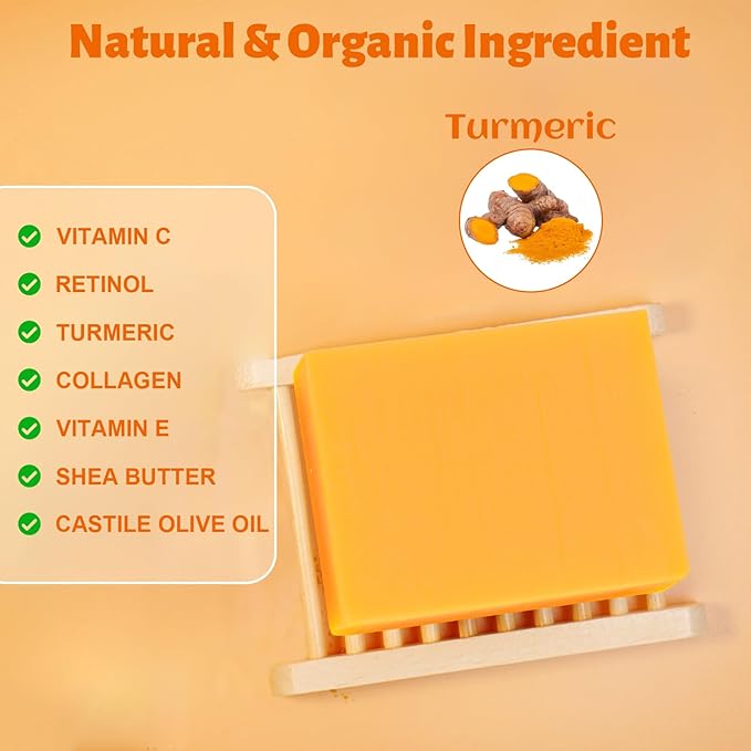 MR.A 3Packs Turmeric Soap Bar, Organic