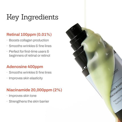 MEDITHERAPY Retinal Skin Booster Serum 5.07 fl. oz - 100ppm Retinal Ideal for Beginner & Sensitive Skin - Advanced Retinol Serum for Face - Retinaldehyde Facial Serum for Uneven Skin Tone & Fine Lines