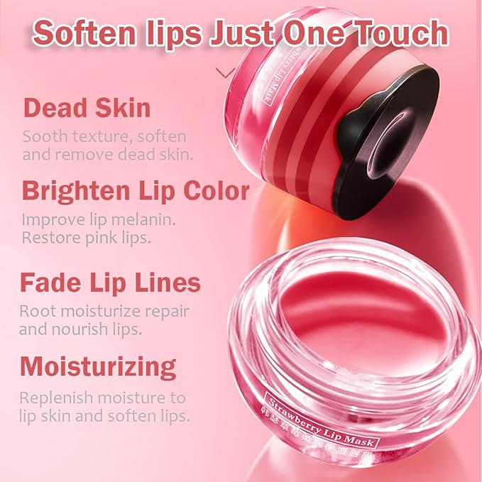 2PCS Strawberry & Honey Lip Balm,