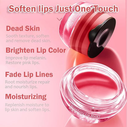 2PCS Strawberry & Honey Lip Balm,