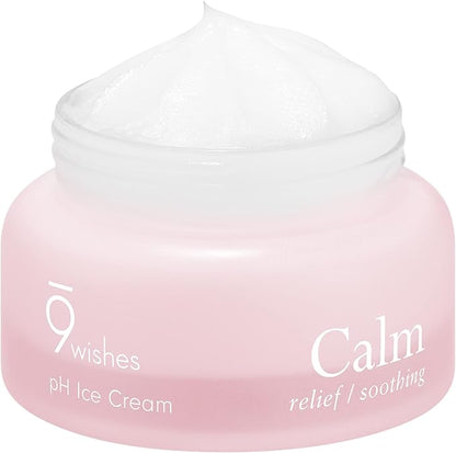 [9 wishes] Calm pH Ice Cream 1.7Fl. Oz, Soothing Cream After Sun Care - COOL DOWN - Sunburn Relief - Calm Irritated Senstive Skin Sunburn