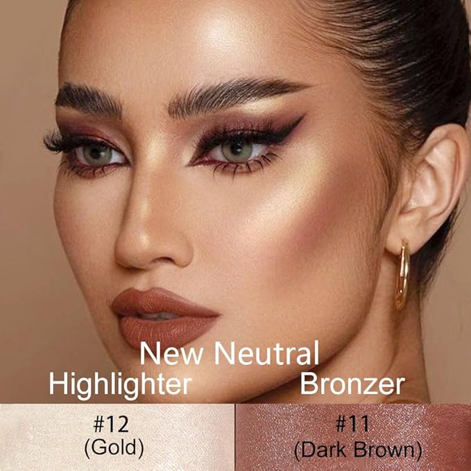 evpct 2Pcs Face Cream Contour Bronzer Sticks Makeup