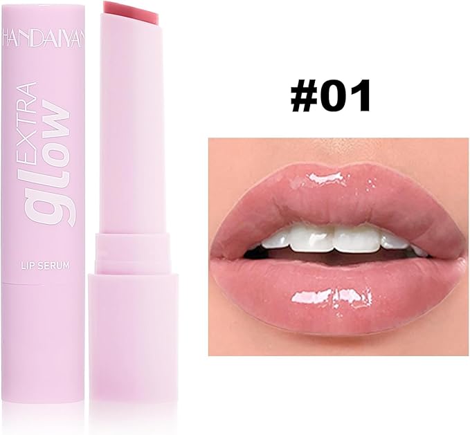 3 Pcs/Set Plumping Lip Gloss Stick, Glass Shine Lipstick Super Moisturizing Lip Color Hydrating Glossy Tinted Balm, Plumps/ Nourishes Lips, Non-Sticky High Shine Smooth Lip Color Balm (Color 01 02 03)