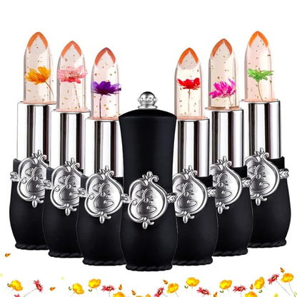 Color Changing Lipstick,Crystal Flower Lip Gloss, Color Changing Changing