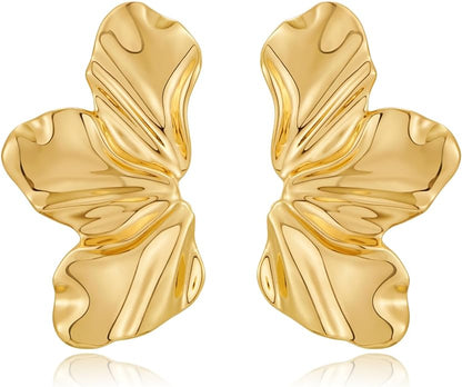 CLASSYZINT Gold/White/Red/Black Flower Stud Earrings