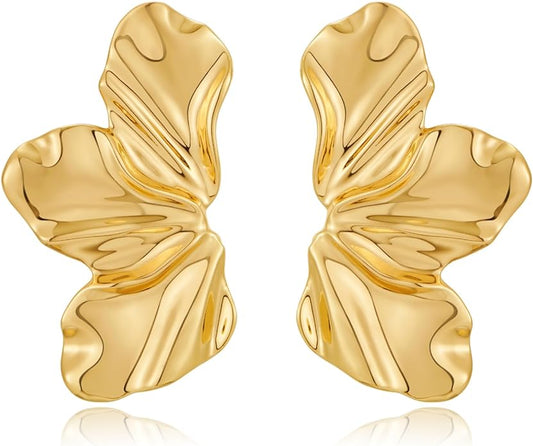 CLASSYZINT Gold/White/Red/Black Flower Stud Earrings