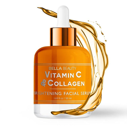 Bella Beauty Vitamin C Serum with Collagen - Dark Spot Reduction, Skin & Anti-Aging - Dermatologist Tested, Cruelty-Free Korean Skin Care for All Skin Types - 1.69 Fl. Oz