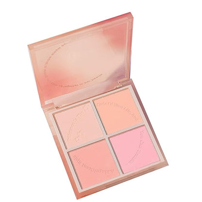 Powder Blush,Metallic Makeup Powder Blush Long Lasting Smooth Blush Palette
