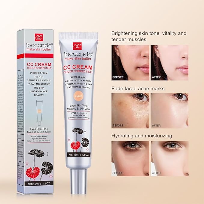 Color Correcting CC Cream,Invisible Pores Cream Foundation And