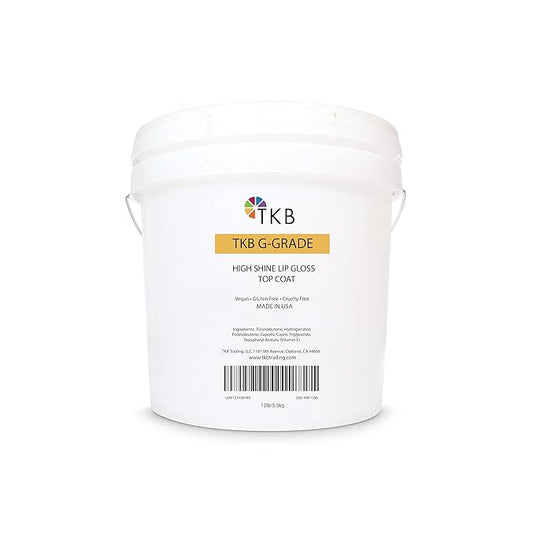 TKB High Shine Lip Gloss Top Coat (G-Grade)| Lip Oil, High Shine, Ready To Wear Clear Lip Gloss, DIY Lip Gloss, Mineral Oil Free 12lb (5.5 kg)