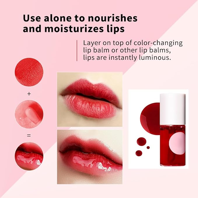 Lip Tint Stain, Lip Glosses, Moisturizing Lip Stain, Lip Tint, Skin Tint, Lip-Plumping, Non-sticky, Long Lasting Lip Makeup (4 colors)