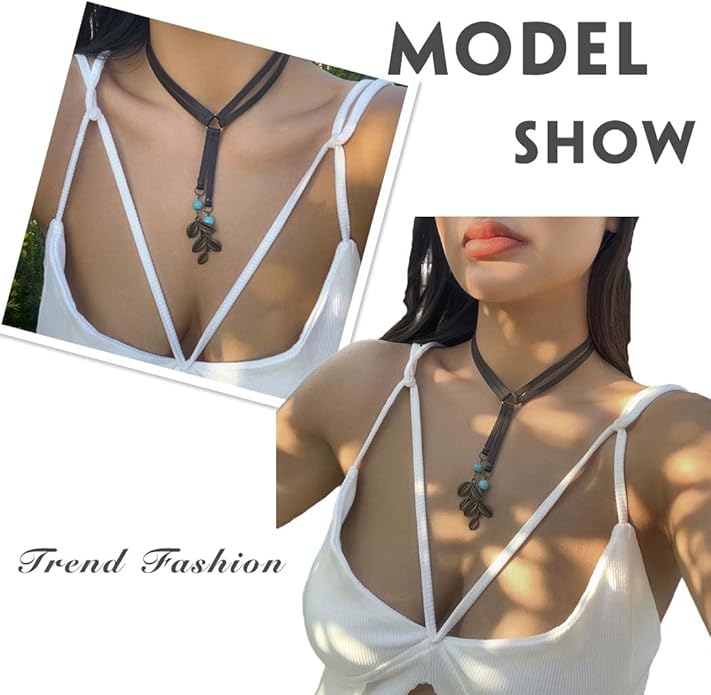 Y2K Necklace Puffy Turquoise Beaded Necklaces