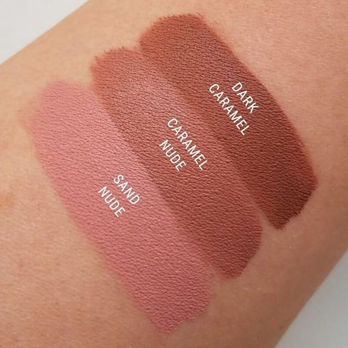 Aromi Matte Liquid Lipstick | Brown Nutmeg Lip Color, Long Wear, Transfer Proof, Paraben, Phthalate, + Gluten Free, Waterproof, Vegan (Dark Caramel)