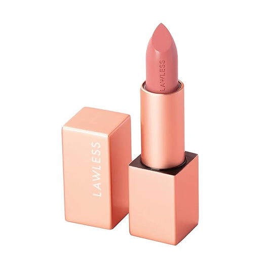 Lawless Forget the Filler Lip-Plumping Line-Smoothing Satin Cream Lipstick - Little Lady Daisy - Natural Ingredients Smooth and Hydrate Lips for a Plumper, Fuller Look - 3.7g