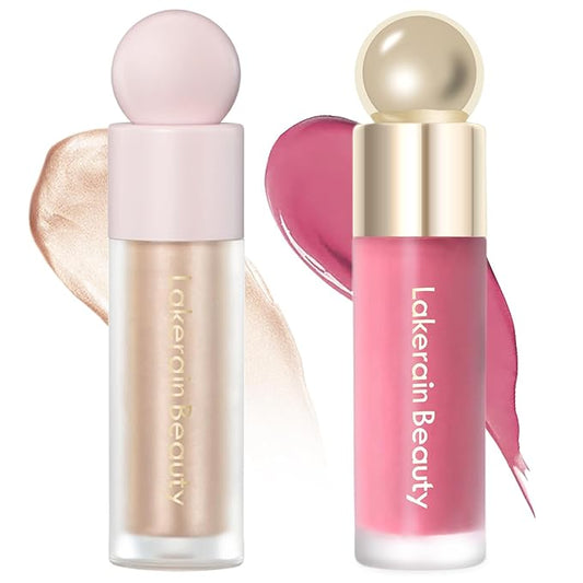 Erinde 2 Colors Liquid Highlighter and Blush Set,