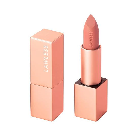 LAWLESS Forget the Filler Lip-Plumping Line-Smoothing Satin Cream Lipstick - Tropic - Natural Ingredients Smooth and Hydrate Lips for a Plumper, Fuller Look - 3.7g