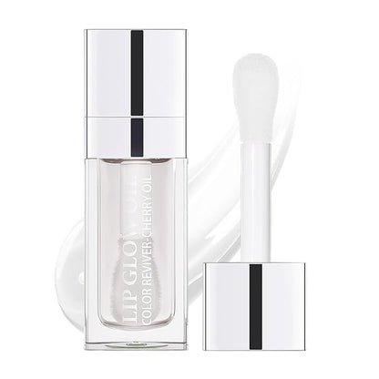 Hydrating Lip Glow Oil, Moisturizing Lip Gloss, Plumping Lip Oil, Non-Sticky Long Lasting Lip Oil Gloss, Transparent Lip Oil Tinted, Reduce lip lines (Transparent(#000))