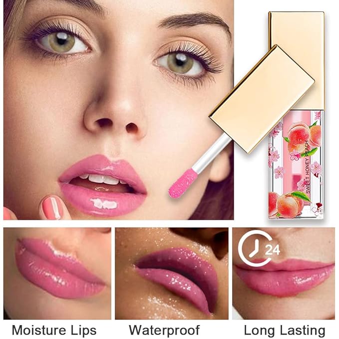 BINGBRUSH 3 Pcs Color Changing Lip Gloss Tinted, Peach Avocado Aloe Vera Magic Mood Lipstick,PH Color Change Lip Stain Lip Balm, Longlasting Lips Will Not Dry Out